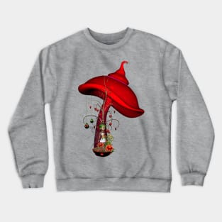 Cute fairy with tree and hearts Crewneck Sweatshirt